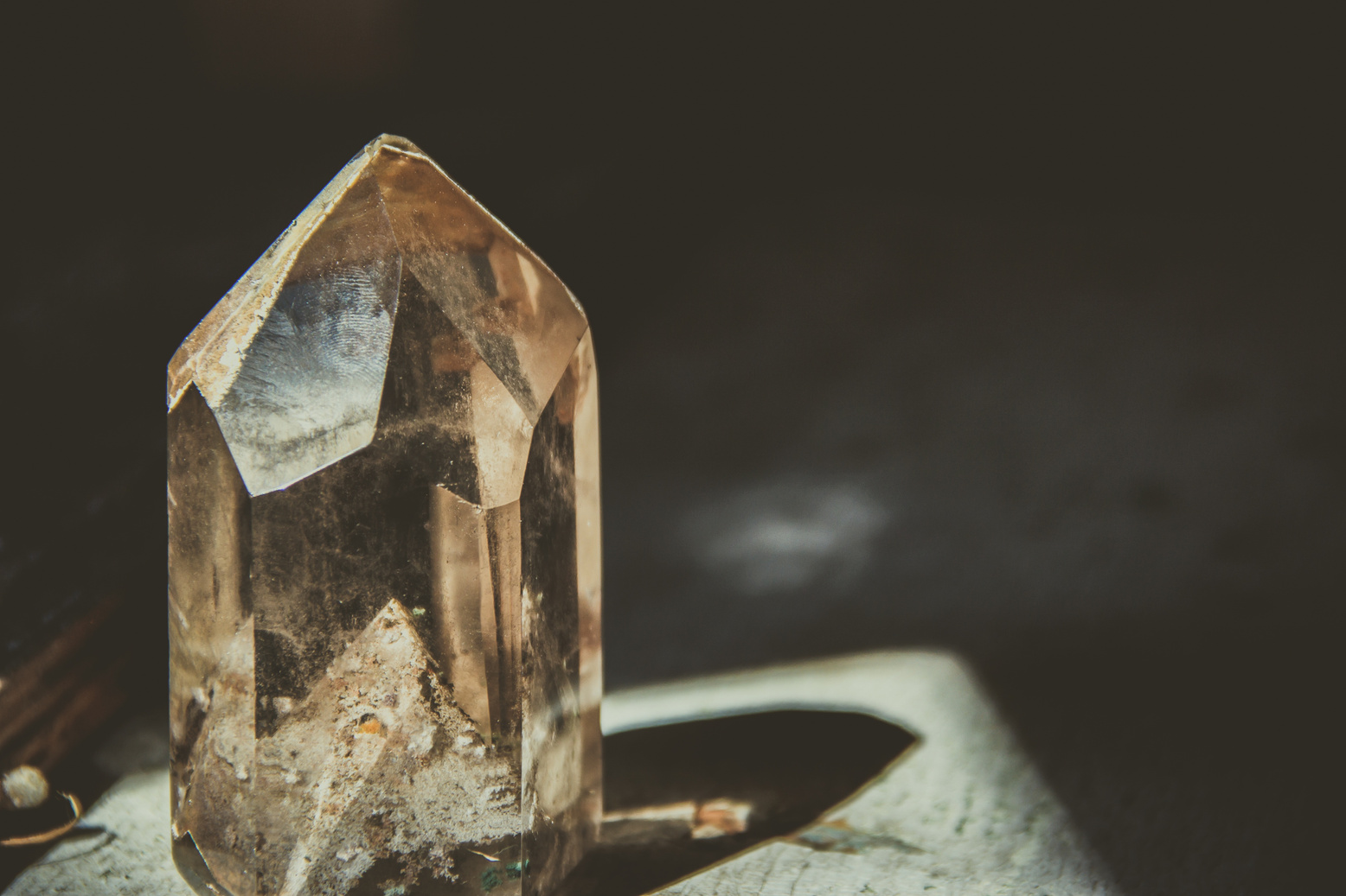 Crystal Stone on Black Background